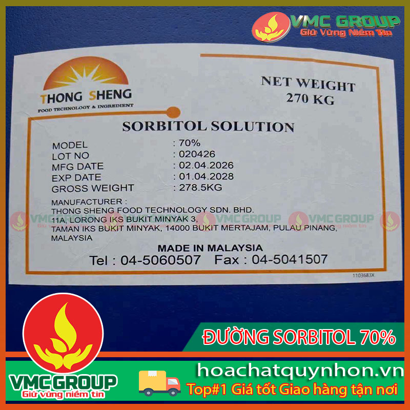 ĐƯỜNG SORBITOL 70% DẠNG NƯỚC – HCQN 