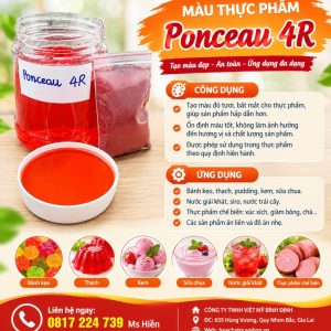 MÀU ĐỎ PONCEAU 4R THỰC PHẨM - HCQN - Ảnh 2